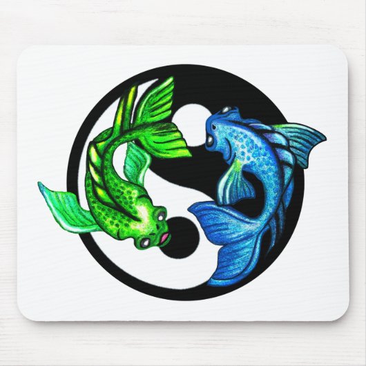 Yin-Yang Koi-ontwerp Muismat (Voorkant)