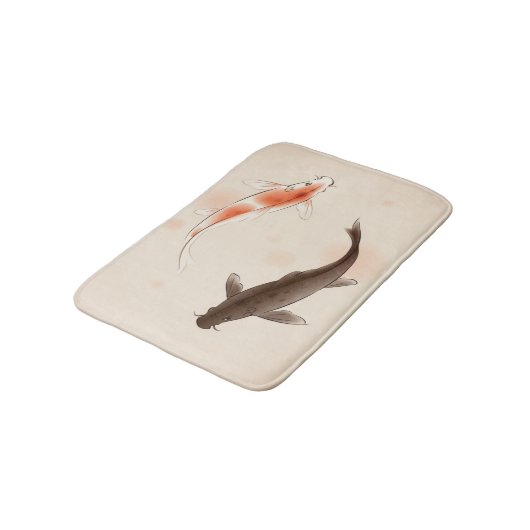 Yin Yang Koi viert in oosterse stijl Badmat (Gekanteld)