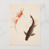 Yin Yang Koi viert in oosterse stijl Briefkaart (Voorkant)