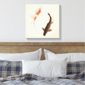 Yin Yang Koi viert in oosterse stijl Canvas Afdruk (Insitu (Slaapkamer))