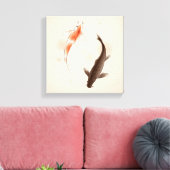 Yin Yang Koi viert in oosterse stijl Canvas Afdruk (Insitu (Woonkamer))