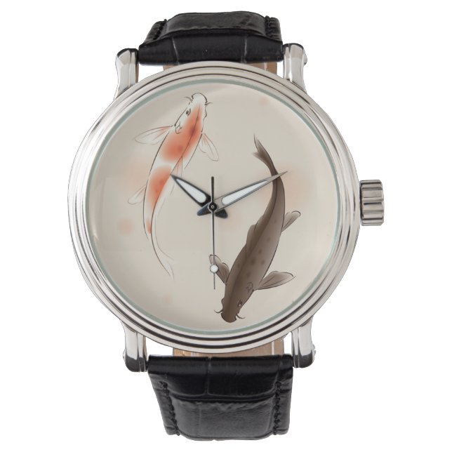 Yin Yang Koi viert in oosterse stijl Horloge (Voorkant)