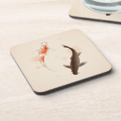 Yin Yang Koi viert in oosterse stijl Onderzetter (Linkerzijde)