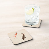 Yin Yang Koi viert in oosterse stijl Onderzetter (Rechterzijde)