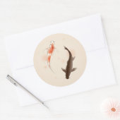 Yin Yang Koi viert in oosterse stijl Ronde Sticker (Envelop)