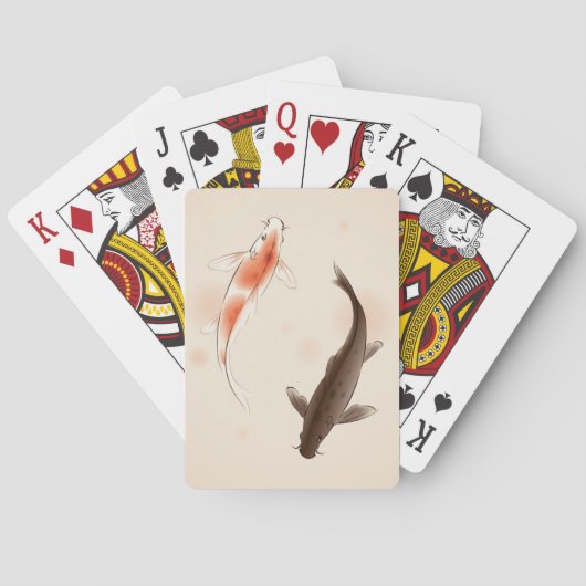 Yin Yang Koi viert in oosterse stijl Speelkaarten (Achterkant)