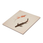 Yin Yang Koi viert in oosterse stijl Tegeltje (Zijkant)