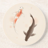 Yin Yang Koi viert in oosterse stijl Zandsteen Onderzetter (Voorkant)