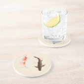 Yin Yang Koi viert in oosterse stijl Zandsteen Onderzetter (Zijkant)