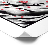 Yin yang koi viert japans poster (Hoek)