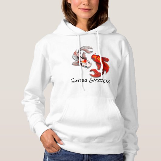 Yin Yang Koi Vis Botanische Tuin Bedrijf Logo Hoodie (Voorkant)