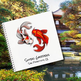 Yin Yang Koi Vis Botanische Tuin Bedrijf Logo Notitieboek