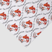 Yin Yang Koi Vis Botanische Tuin Bedrijf Logo Tissuepapier (Detail)