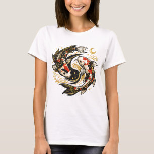 Yin Yang Koi Vis Japan Esthetisch T-Shirt