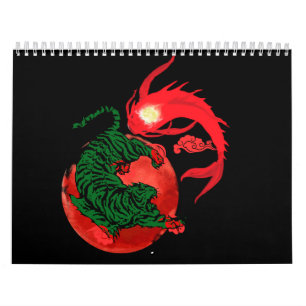 yin yang koi vis japanese kunststijl balans kalender