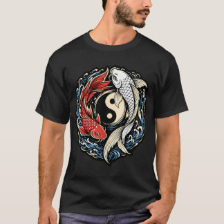 Yin Yang Koi Vis - Japans Tattoo Ontwerp T-shirt