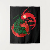 yin yang koi vis Japanse kunststijl balans okiyo Wandkleed (Voorkant)