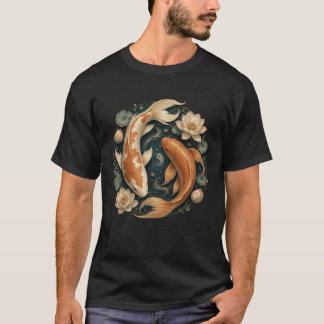 Yin Yang Koi Vis Japanse Zen Lotus Vijver Spiritue T-shirt