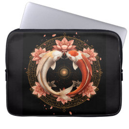 Yin Yang Koi Vis met Lotus Mandala Laptop Sleeve