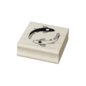 Yin-Yang Koi Vis Paar Rubberstempel (Stempel)