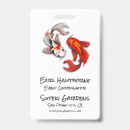 Yin Yang Koi Vis Zakelijk Logo Japanse Tuin Badge