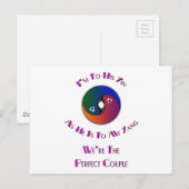 Yin Yang koppel haar aan hem Verse Briefkaart (Voorkant / Achterkant)