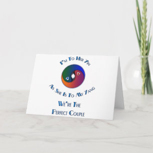 Yin Yang koppel hem aan haar versie Feestdagen Kaart