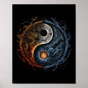 Yin Yang Kosmische Dualiteit Kunst Voor Meditatie Poster