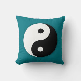 Yin Yang Kussen - Turquoise met Zwart