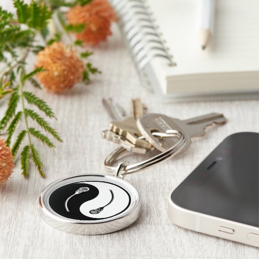 Yin Yang Lacrosse Sleutelhanger (Zijkant)