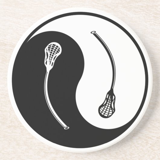 Yin Yang Lacrosse Zandsteen Onderzetter (Voorkant)