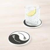 Yin Yang Lacrosse Zandsteen Onderzetter (Zijkant)