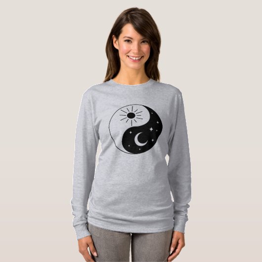 Yin-Yang - Lange T-shirt voor dames (Voorkant volledig)