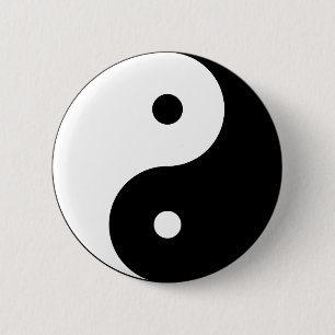 Yin Yang large Ronde Button 5,7 Cm