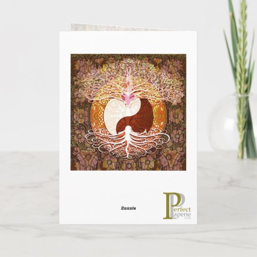 Yin Yang Levensboom Grafische Kunst Kaart (Achterkant)