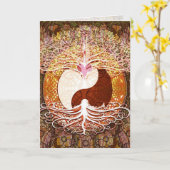Yin Yang Levensboom Grafische Kunst Kaart (Gele Bloem)