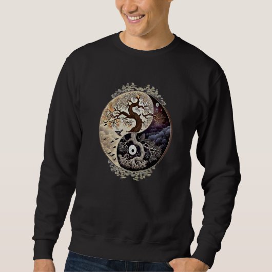 Yin Yang Levensboom Kunstwerk Premium Trui (Voorkant)