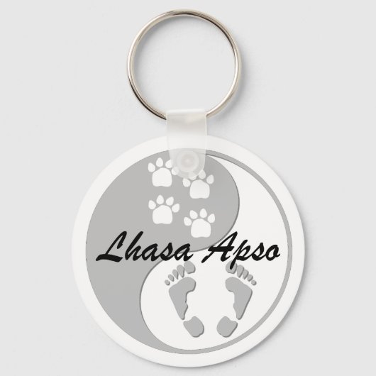 yin yang lhasa apso sleutelhanger (Voorkant)