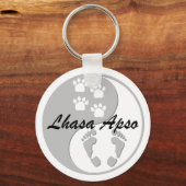 yin yang lhasa apso sleutelhanger (Voorkant)