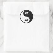 Yin Yang Lion Ronde Sticker (Tas)