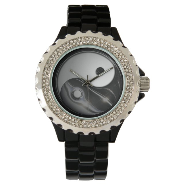 Yin Yang - Liquid Black () Horloge (Voorkant)