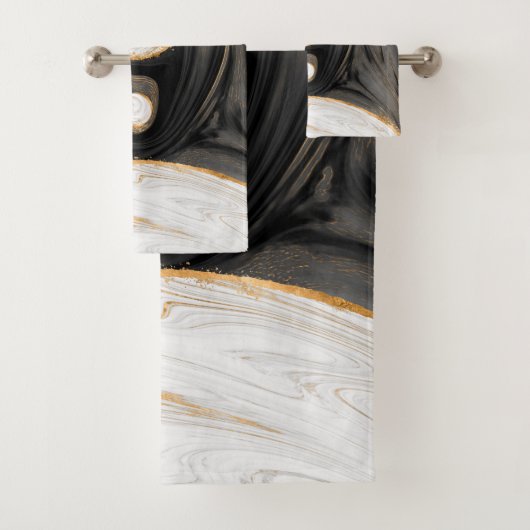 Yin Yang Liquid Marble Bad Handdoek (Insitu)