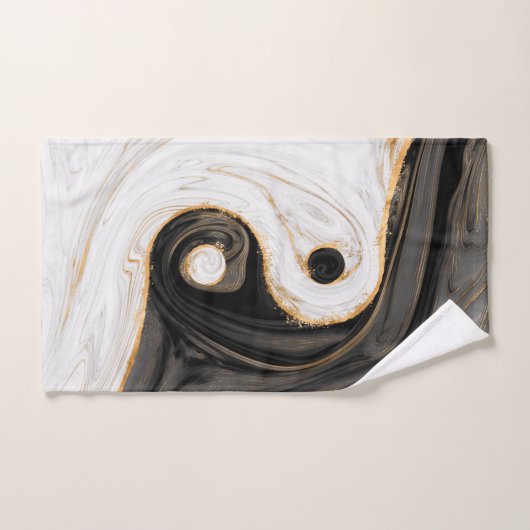 Yin Yang Liquid Marble Bad Handdoek (Handdoek)
