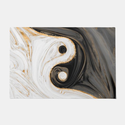 Yin Yang Liquid Marble Deurmat (Voorkant)