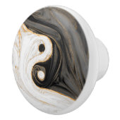 Yin Yang Liquid Marble Keramische Knop (Rechts)