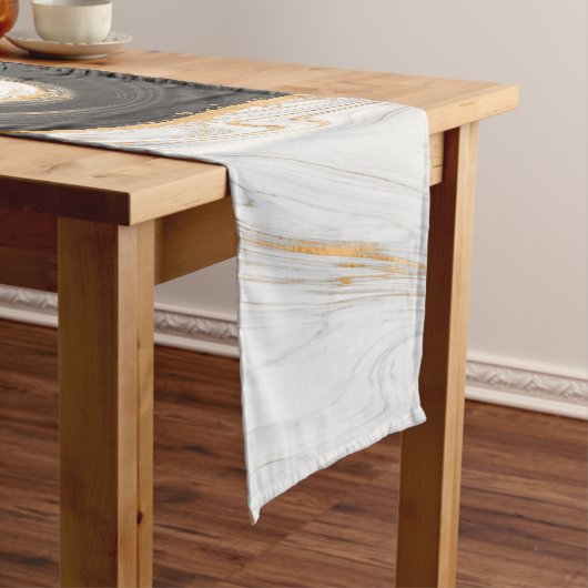 Yin Yang Liquid Marble Korte Tafelloper (Voorbeeld)