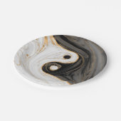 Yin Yang Liquid Marble Papieren Bordje (Gekanteld)