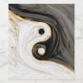 Yin Yang Liquid Marble Wijn Etiket (Enkel label)