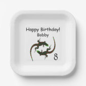 Yin Yang Lizards Age Birthday Papieren Bordje (Voorkant)