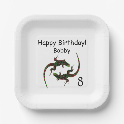 Yin Yang Lizards Age Birthday Papieren Bordje (Voorkant)